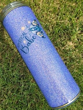 Mystical Babe Glitter Blue Stainless Steel Tumbler